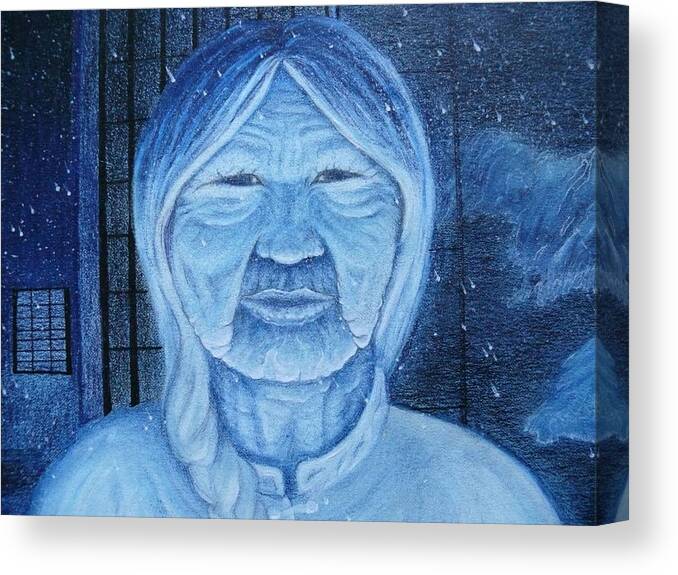 Winter Canvas Print featuring the painting Winter Portrait by Jacquelyn Roberts