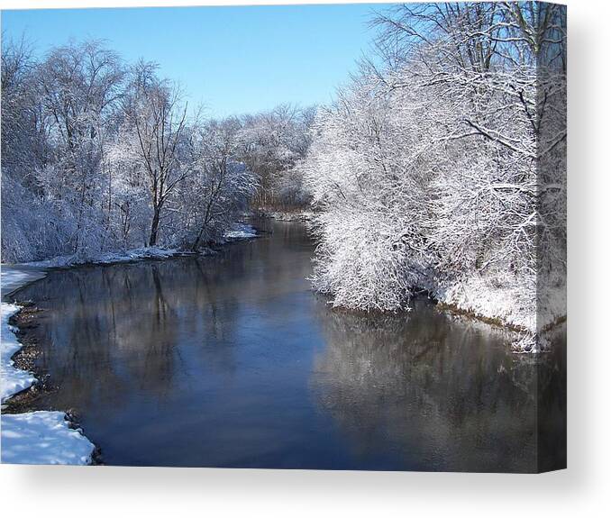 Winter Canvas Print featuring the photograph Winter Reflections by Forest Floor Photography