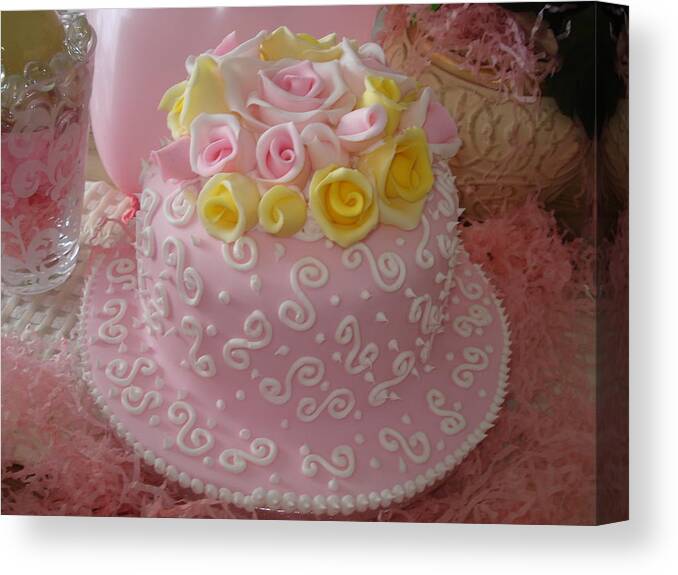 Cake Canvas Print featuring the photograph With Love by Krystyna Spink