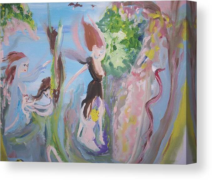 Women Canvas Print featuring the painting Woman the nurturer by Judith Desrosiers