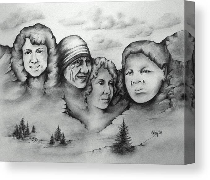 Christa Mcauliffe Canvas Print featuring the drawing Women Who Rock by Catherine Howley