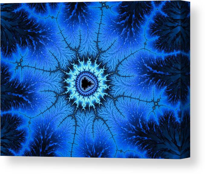 Blue Canvas Print featuring the digital art Wonderful blue relaxing fractal art by Matthias Hauser