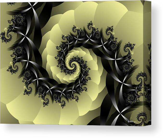 Fractal Art Canvas Print featuring the digital art Yellow Brick Road DETOUR by Elizabeth McTaggart