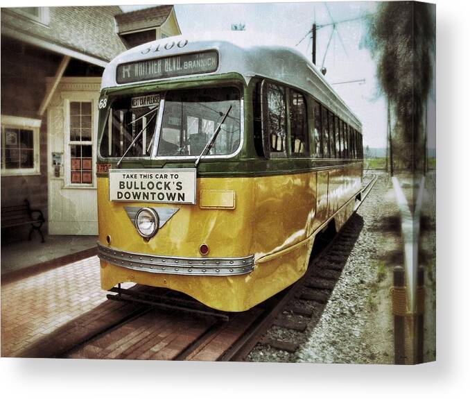 Yellow Car Canvas Print featuring the photograph Yellow Car - Los Angeles by Glenn McCarthy Art and Photography