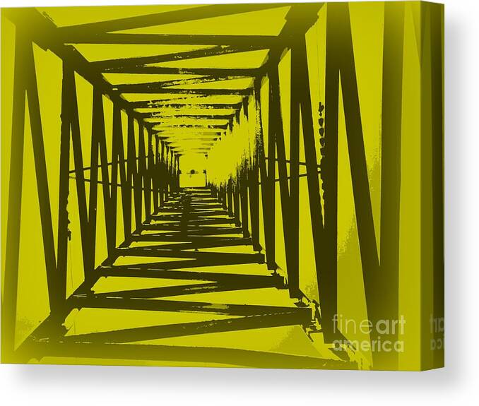 Telephone Canvas Canvas Print featuring the photograph Yellow Perspective by Clare Bevan