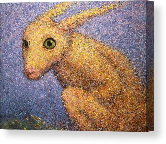 Yellow Rabbit Canvas Print featuring the painting Yellow Rabbit by James W Johnson