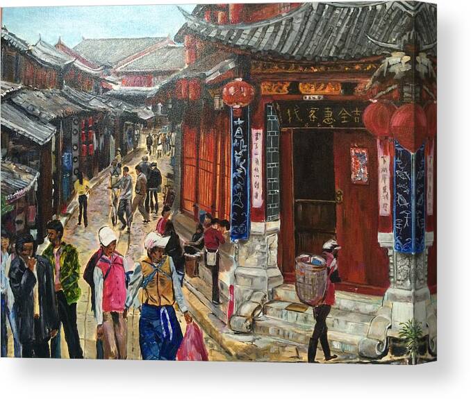 Liqiang Canvas Print featuring the painting Yesterday Once More by Belinda Low