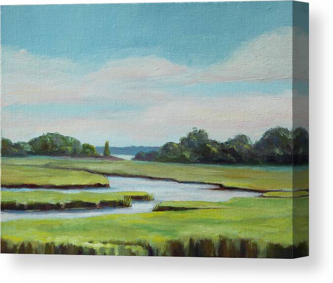 Marsh Canvas Print featuring the painting Zeke's Creek by Beth Johnston