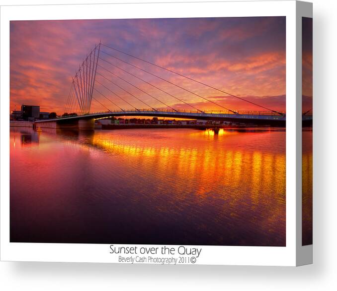 Sunset Canvas Print featuring the photograph Sunset over the Quay by B Cash