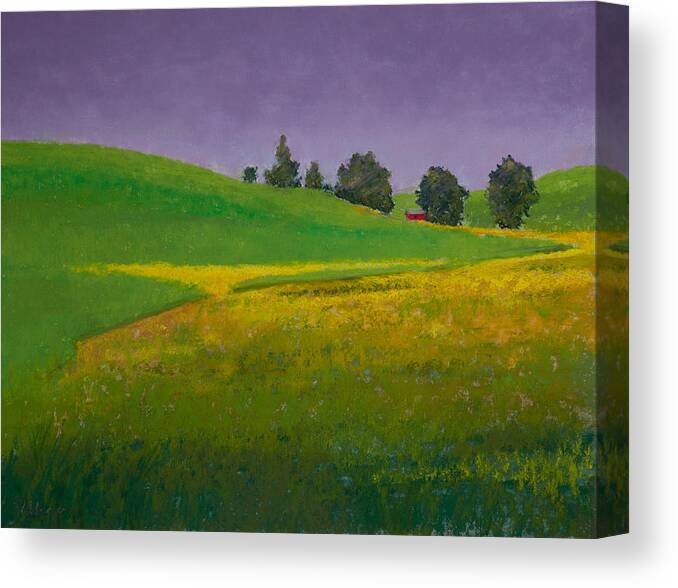 Pastel Canvas Print featuring the painting A Sliver of Canola #2 by David Patterson