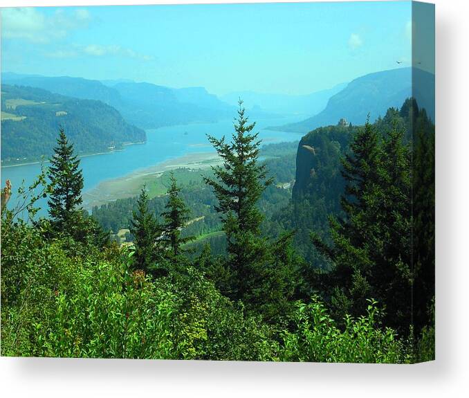 Twilight Canvas Print featuring the photograph Columbia River Gorge #1 by Kelly Manning