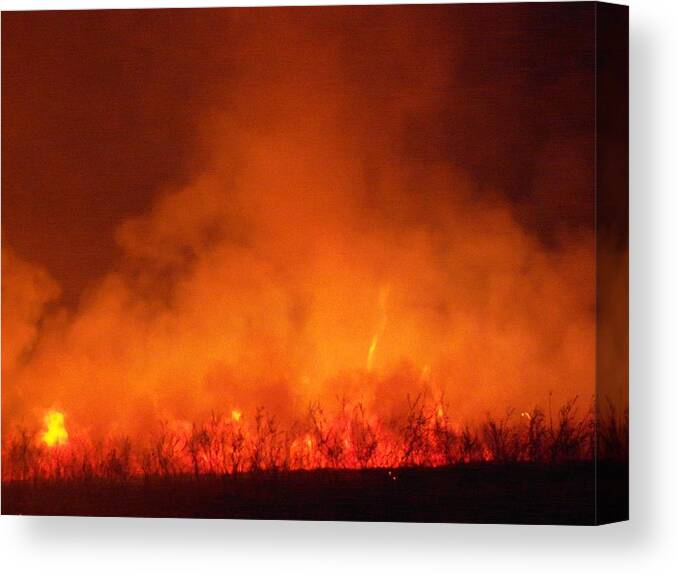 Fire Canvas Print featuring the photograph Fire's Glow #1 by Aaron Moore