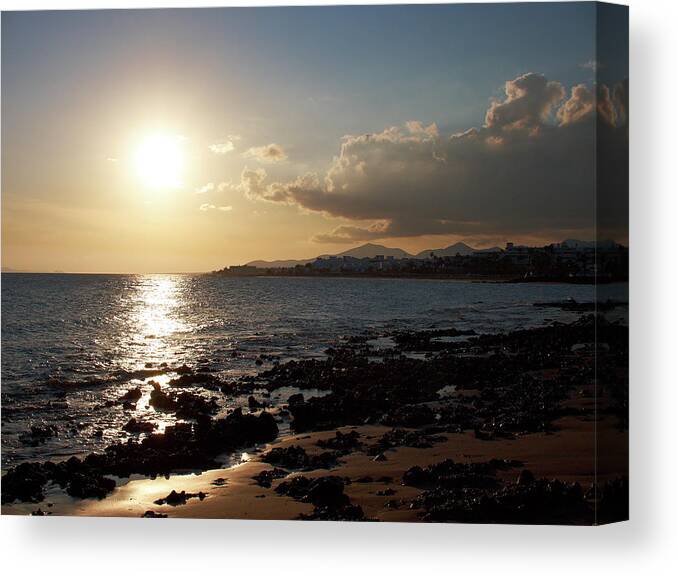 Lehtokukka Canvas Print featuring the photograph Lanzarote sunset by Jouko Lehto
