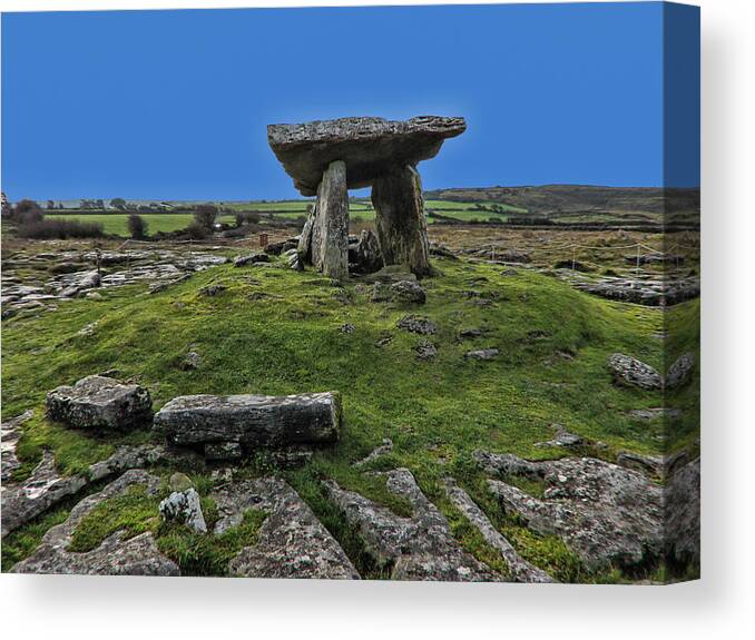 Ancient Canvas Print featuring the photograph Poulnabrone Dolmen #1 by David Gleeson
