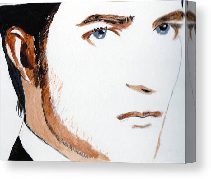 Robert Pattinson Canvas Print featuring the painting Robert Pattinson 3 #1 by Audrey Pollitt