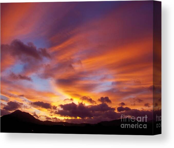 Sunset Canvas Print featuring the photograph Sunrise over Croagh Patrick #1 by Key Media Photography