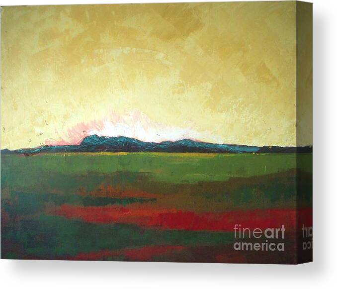 Landscape Canvas Print featuring the painting Sunrise #2 by Vesna Antic