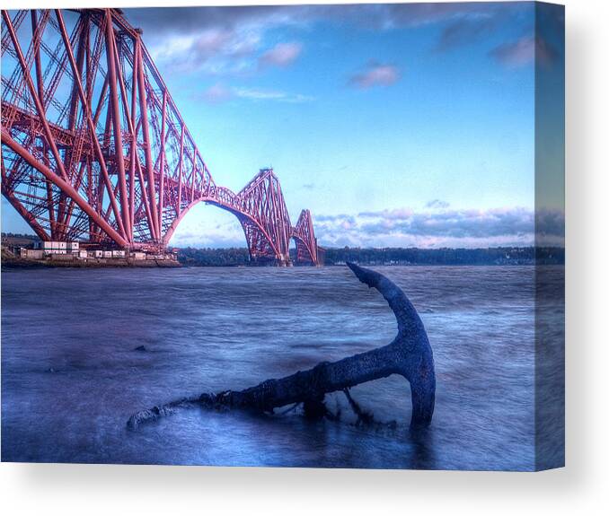 The Forth Rail Bridge Canvas Print featuring the photograph The Forth Rail Bridge Scotland #1 by Amanda Finan