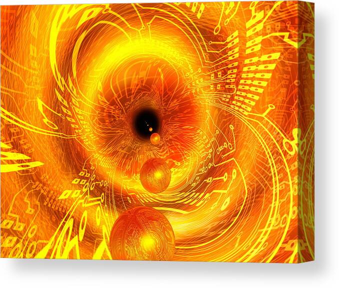 Qubit Canvas Print featuring the photograph Quantum Computing #17 by Mehau Kulyk