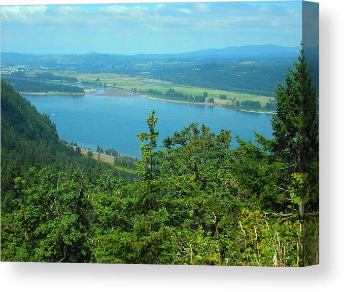 Twilight Canvas Print featuring the photograph Columbia River Gorge by Kelly Manning