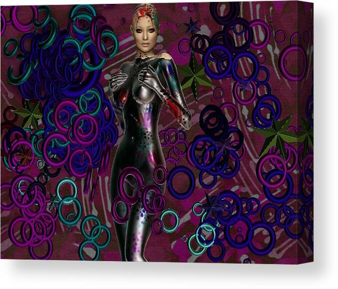 Russian Girl Canvas Print featuring the digital art Russian girl #2 by Bogdan Floridana Oana