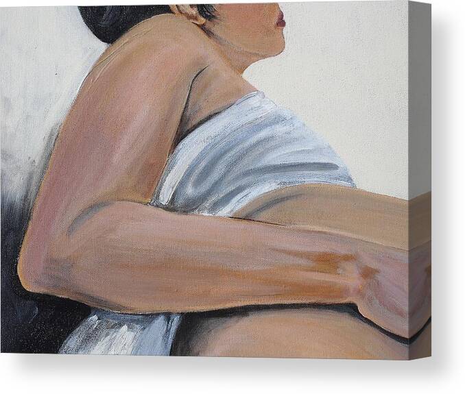 Nude Canvas Print featuring the painting Untitled #2 by Melissa Torres