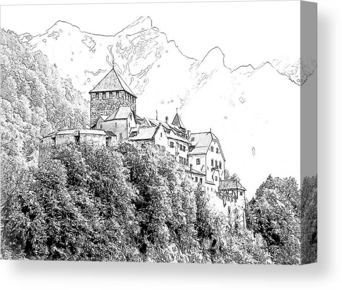 Europe Canvas Print featuring the photograph Vaduz Castle Vaduz Lichtenstein #2 by Joseph Hendrix