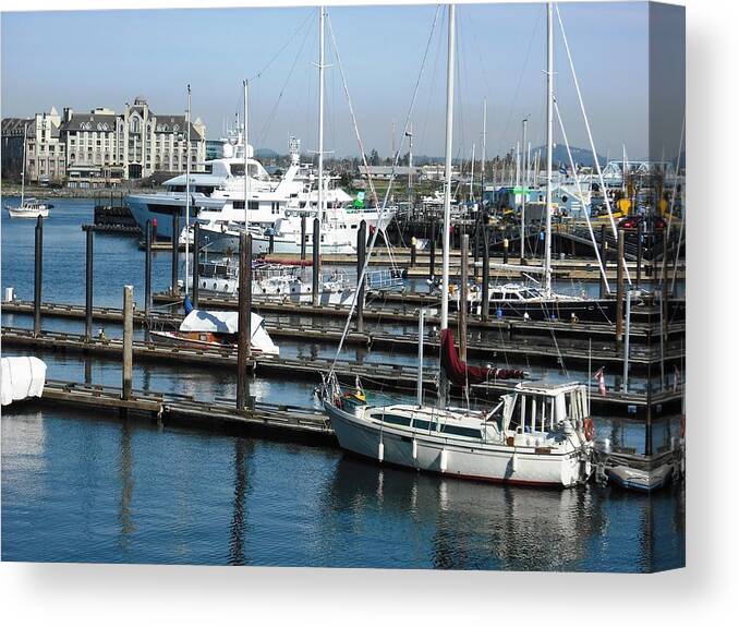 Victoria Canvas Print featuring the photograph Victoria Inner Harbour by Kelly Manning