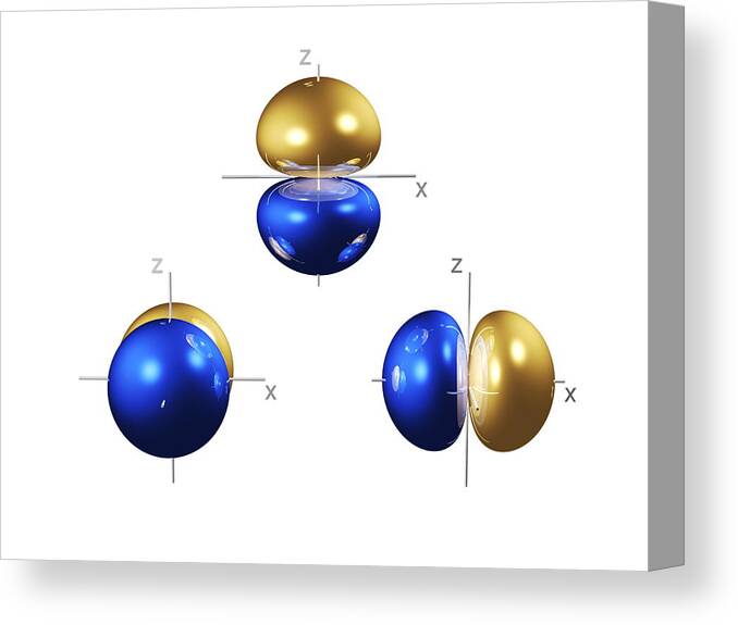 2p Canvas Print featuring the photograph 2p Electron Orbitals by Dr Mark J. Winter