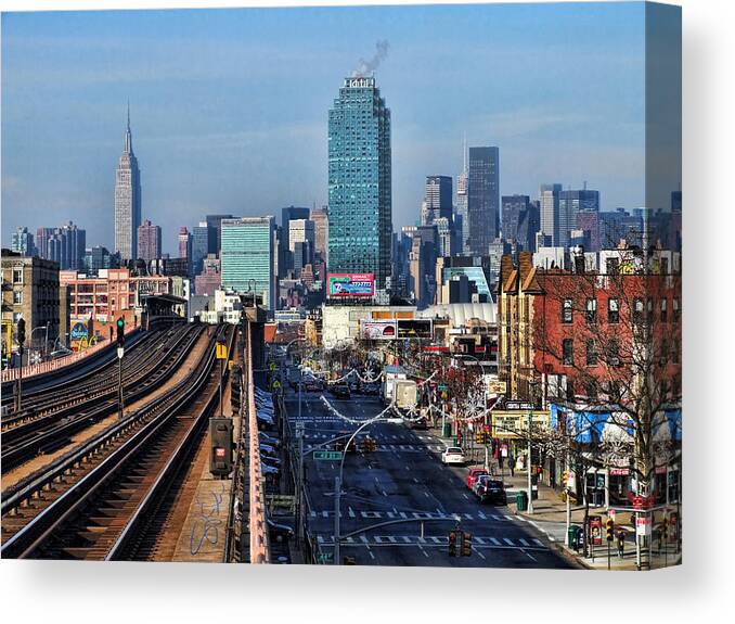 No. 7 Train Canvas Print featuring the photograph 46th and Bliss by S Paul Sahm