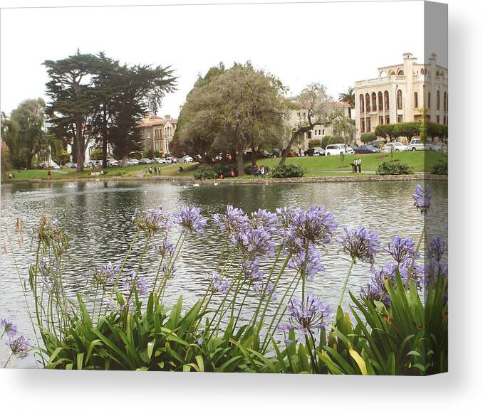 Palace Of Fine Arts Theatre San Francisco Canvas Print featuring the photograph A view of Palace of Fine Arts theatre San Francisco No five by Hiroko Sakai