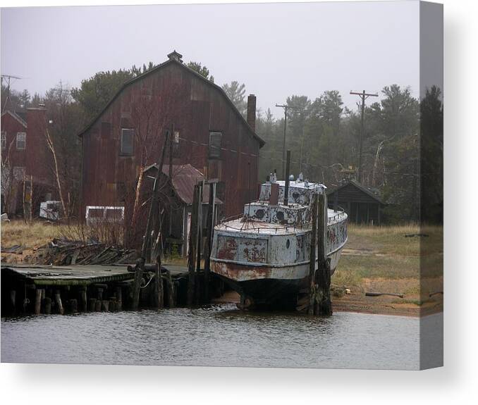 Lake Superior Canvas Print featuring the photograph Abandoned Fishing Boat by Keith Stokes