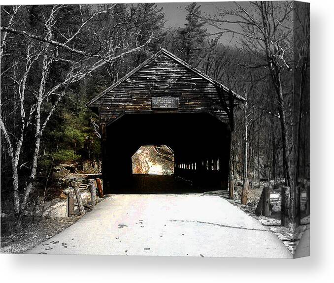 Covered Bridge Canvas Print featuring the photograph Albany Covered Bridge by Marie Jamieson