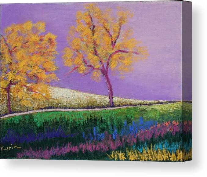 Landscape Canvas Print featuring the painting Amish Trees by Karin Eisermann