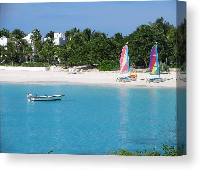 Canvas Print featuring the photograph Anguilla boat by Mark Norman