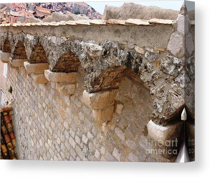 Arches Canvas Print featuring the photograph Arches on the Wall of Dubrovnik by Amalia Suruceanu