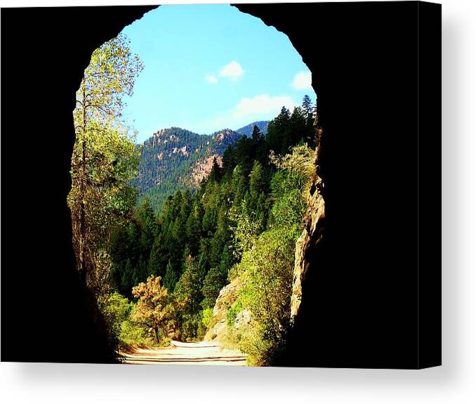 Tunnel Canvas Print featuring the photograph At The End Of The Tunnel by Clarice Lakota