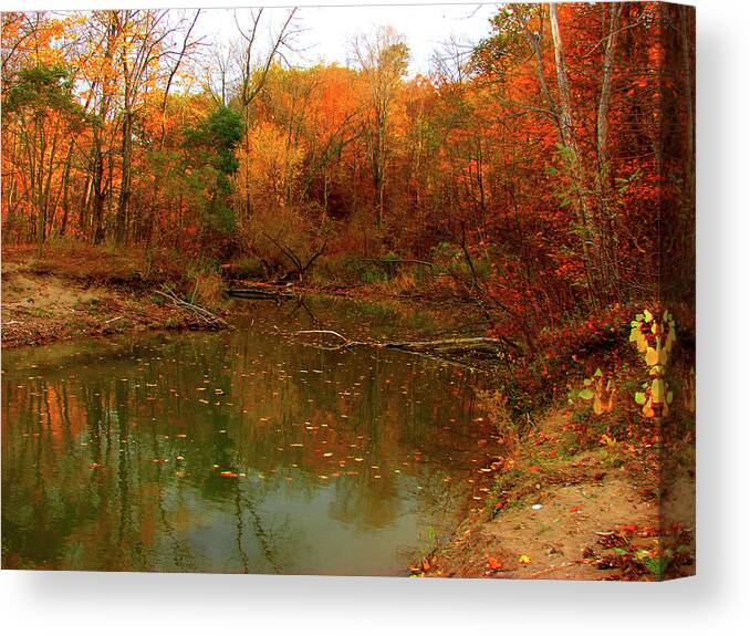 Autumn Canvas Print featuring the mixed media Autumn on Highland Creek by Bruce Ritchie