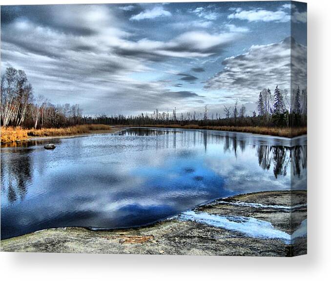 Water Canvas Print featuring the photograph Autumn Reflection by Blair Wainman