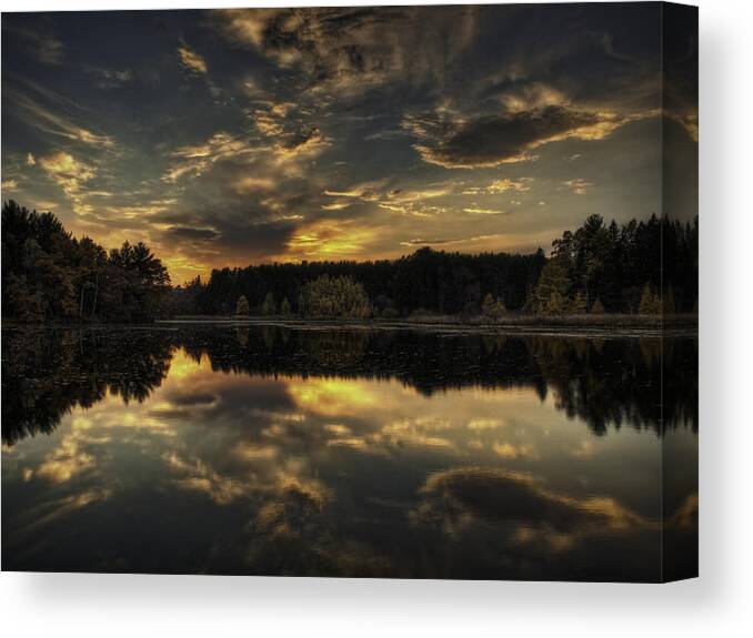 Autumn Canvas Print featuring the photograph Autumn Sunset by Thomas Young