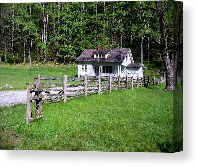 House And Landscape Canvas Print featuring the photograph Back in Time by Regina McLeroy