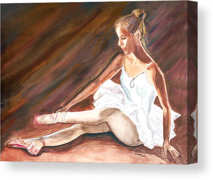 Dancer Canvas Print featuring the painting Ballet Dancer by Clara Sue Beym