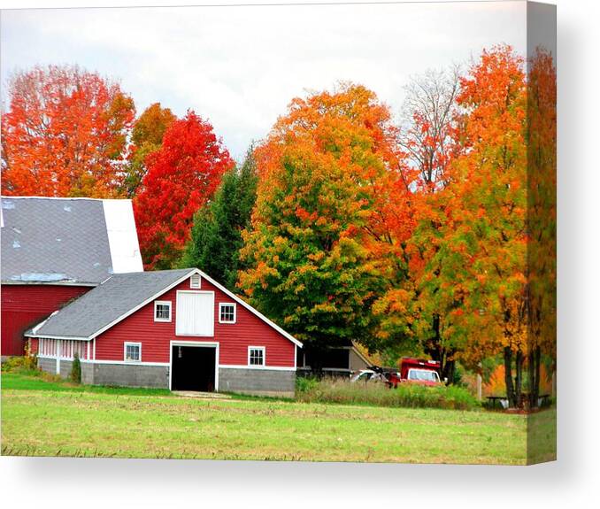 Barns Canvas Print featuring the photograph Barn Red by Charlene Reinauer