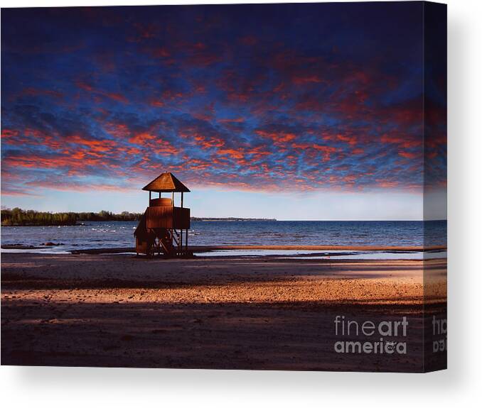 Landscape Canvas Print featuring the photograph Beach Sunset by Ms Judi