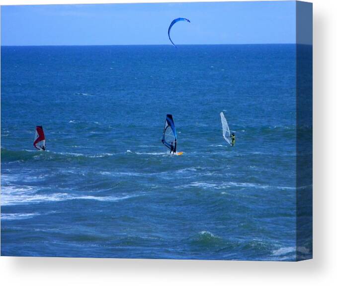 Surf Canvas Print featuring the photograph Beautiful Day for Surfing by Wanda Jesfield
