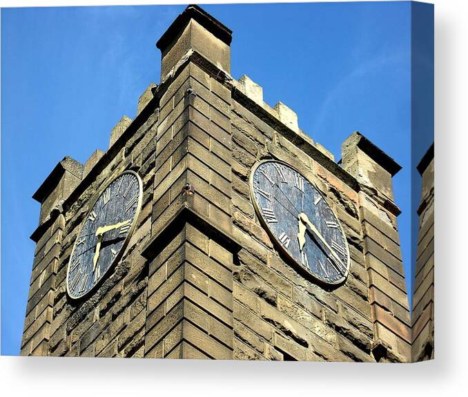 Benicia Canvas Print featuring the photograph Benicia Arsenal Clock Tower by Kelly Manning