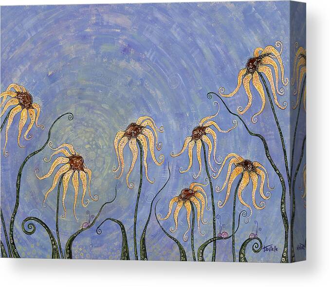 Floral Canvas Print featuring the painting Big Blue Sky by Tanielle Childers