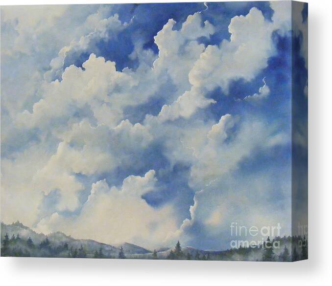 Watercolor Canvas Print featuring the painting Blue Ridge Vista...SOLD by Sandy Brindle