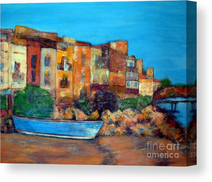 France Canvas Print featuring the painting Bouzigues France by Jackie Sherwood