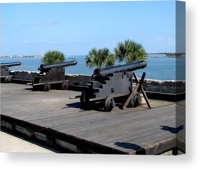 Cannons Canvas Print featuring the photograph Castillo de San Marcos National Monument by Keith Stokes